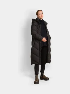 Seraphine 3-In-1 Long Chevron Puffer Maternity Coat Black Clearance