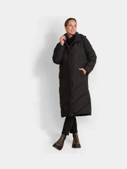 Seraphine 3-In-1 Long Chevron Puffer Maternity Coat Black Clearance