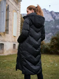 Seraphine Long 3-In-1 Maternity & Babywearing Puffa Coat Black Clearance
