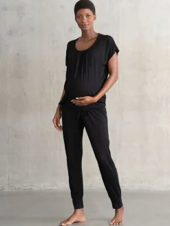 Seraphine Maternity & Nursing Hospital Bag Pyjamas 2 Piece Set Black