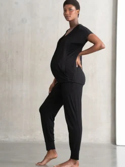 Seraphine Maternity & Nursing Hospital Bag Pyjamas 2 Piece Set Black