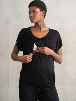 Seraphine Maternity & Nursing Hospital Bag Pyjamas 2 Piece Set Black