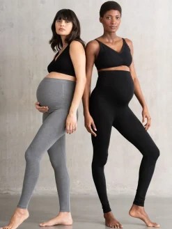Seraphine Black Soft Bamboo Maternity Leggings Twin Pack Discount