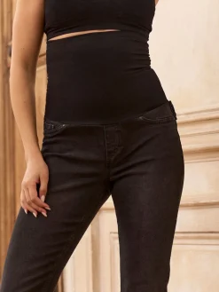 Seraphine Black Tall Premium Organic Post Maternity Support Jeans