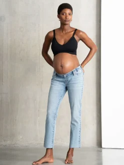 Seraphine Blue Premium Organic Underbump Maternity Slim-Fit Jeans Outlet