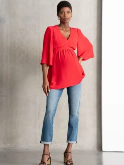 Seraphine Blue Premium Organic Overbump Maternity Relaxed Fit Jeans Discount