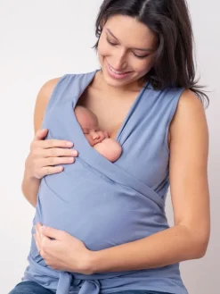 Seraphine Skin to Skin Babywearing Sleeveless Top Blue Best