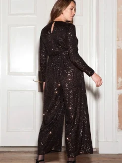 Seraphine Bronze Sparkle Sequin Maternity Jumpsuit New