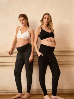 Seraphine Charcoal Grey & Black Maternity Loungewear Trousers 2 Pack Charcoal Grey & Black Hot