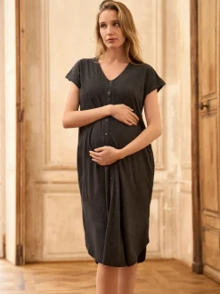 Seraphine Charcoal Grey Marl Maternity Hospital Bag Birthing Gown Online