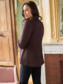 Seraphine Chocolate Brown Maternity Belted Blazer Discount