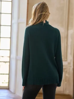 Seraphine Premium Cashmere Blend Maternity & Nursing Roll Neck Jumper Dark Green Online