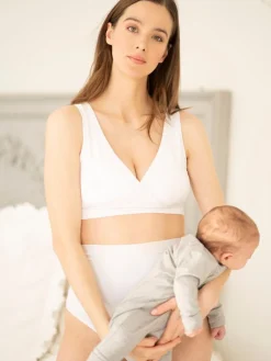 Seraphine Grey Stripe & White Maternity & Nursing Seamless Sleep Bras 2 Pack Grey Stripe & White Best