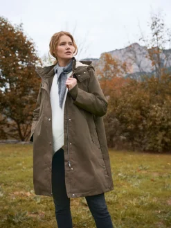 Seraphine 3 in 1 Maternity & Babywearing Parka with Borg Lining Khaki