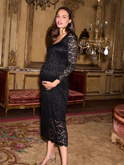 Seraphine Maternity Black Lace Bodycon Sale