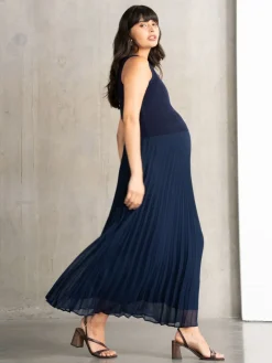 Seraphine Maternity Blue Dress with Topper New