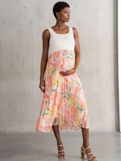 Seraphine Maternity Cream Dress with Topper Hot