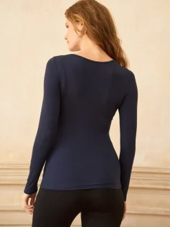 Seraphine Navy & Black Maternity & Nursing Bamboo Jersey Long Sleeve Tops 2 Pack Sale