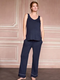 Seraphine Navy & White Maternity & Nursing Nightwear 3 Piece Set Hot