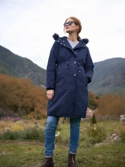 Seraphine Navy Blue Premium Sub-Zero Down Filled 3-In-1 Maternity & Babywearing Parka Hot