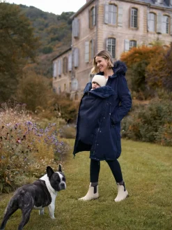 Seraphine Navy Blue Premium Sub-Zero Down Filled 3-In-1 Maternity & Babywearing Parka Hot