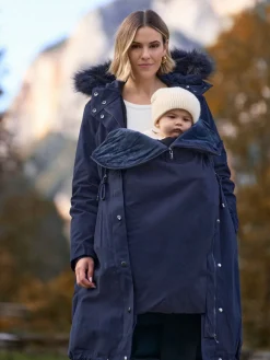 Seraphine Navy Blue Premium Sub-Zero Down Filled 3-In-1 Maternity & Babywearing Parka Hot