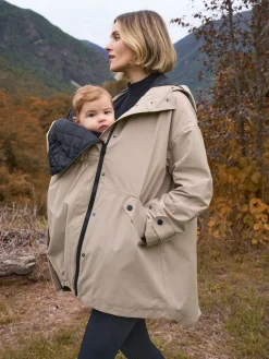Seraphine 3-In-1 Maternity & Babywearing Raincoat Taupe Grey Best