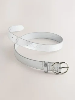 Next Regular PU Belt Silver Crackle Online