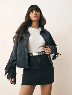 Next Regular Statement Buckle Leather Belt Silver Best