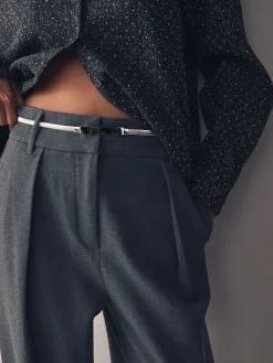 Next Skinny Stretch Plaque Belt Silver Online