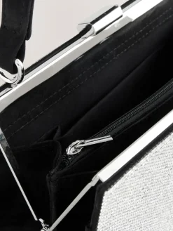 Next Silver Sparkle Hand Held Bag Outlet