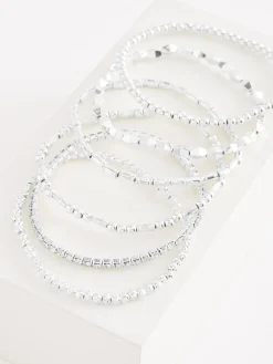 Next Sparkle Stretch Bracelets Pack Silver Tone Online