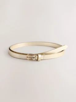 Next PU Skinny Belts 2 Pack Silver/Gold Hot