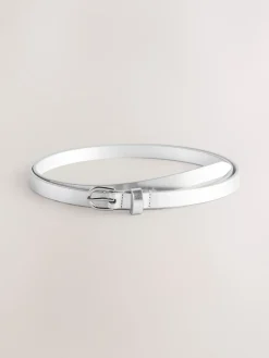 Next PU Skinny Belts 2 Pack Silver/Gold Hot