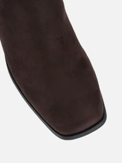 Simmi London Xander Knee High Heeled Stretch Boots Brown