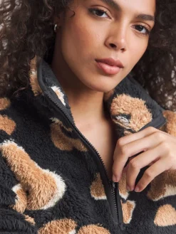 Simply Be Animal Fleece Twosie Set Hot