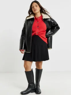 Simply Be Black Aviator Jacket Outlet