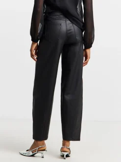 Simply Be Black Coated Barrel Jeans Outlet