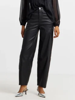 Simply Be Black Coated Barrel Jeans Outlet