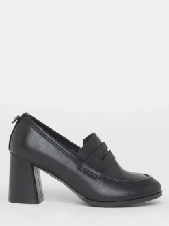 Simply Be Black Extra Wide Fit Vintage Loafer On Platform Heel Sale