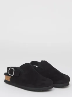 Simply Be Fluffy Mules With Back Strap Black Hot