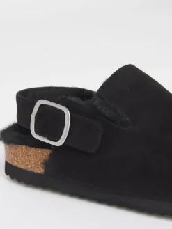 Simply Be Fluffy Mules With Back Strap Black Hot