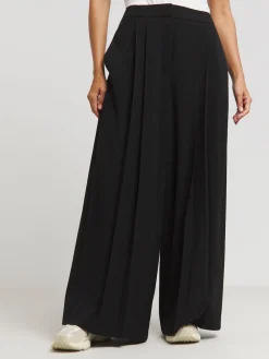 Simply Be Black Magisculpt Pleated Extra Wide Leg Trousers In Regular Length Online