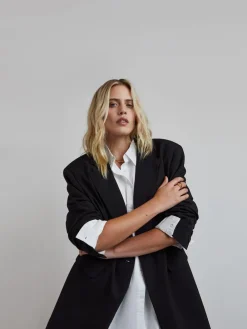 Simply Be Black Oversized Single Breasted Blazer Best