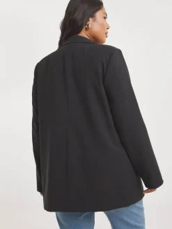 Simply Be Black Single Breasted Relaxed Blazer New
