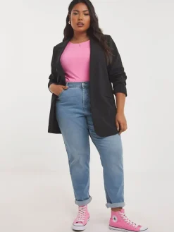 Simply Be Black Single Breasted Relaxed Blazer New