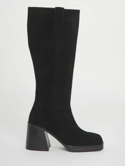 Simply Be Black Wide Fit Block Heel Knee High Boots Outlet