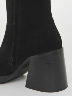 Simply Be Black Wide Fit Block Heel Knee High Boots Outlet