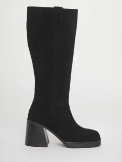 Simply Be Black Wide Fit Block Heel Knee High Boots