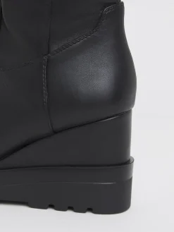 Simply Be Wide Fit Stretch Wedge Knee High Boots Black Discount